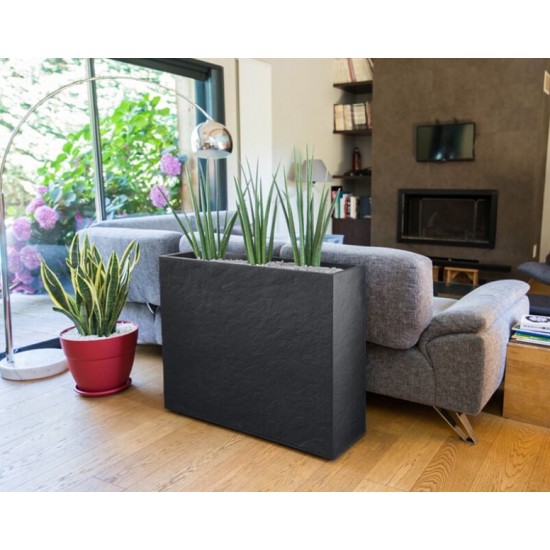 Jardiniera mare dreptunghiulara antracit 99,5x29,5x78,5 cm STONE