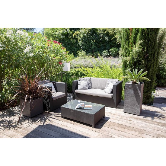 Jardiniera mare patrata inalta antracit 39,5x39,5x80 cm STONE