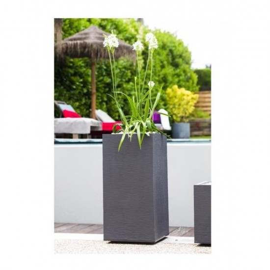 Jardiniera mare patrata inalta antracit 39,5x39,5x80 cm GRAPHIT