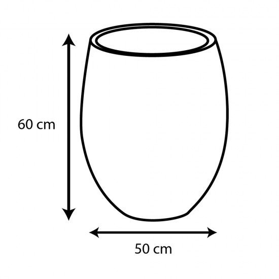 Ghiveci egg mare antracit 50x45 cm GRAPHIT