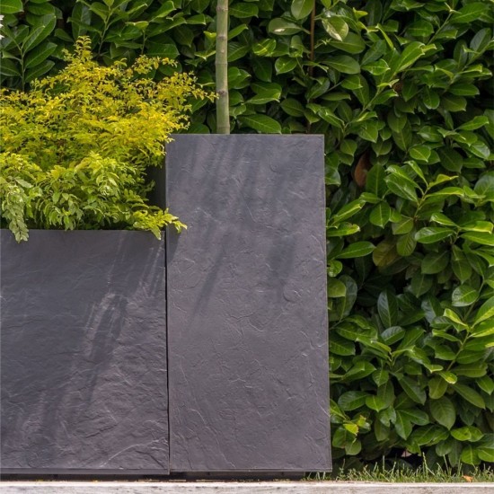 Jardiniera mare patrata inalta antracit 39,5x39,5x80 cm STONE