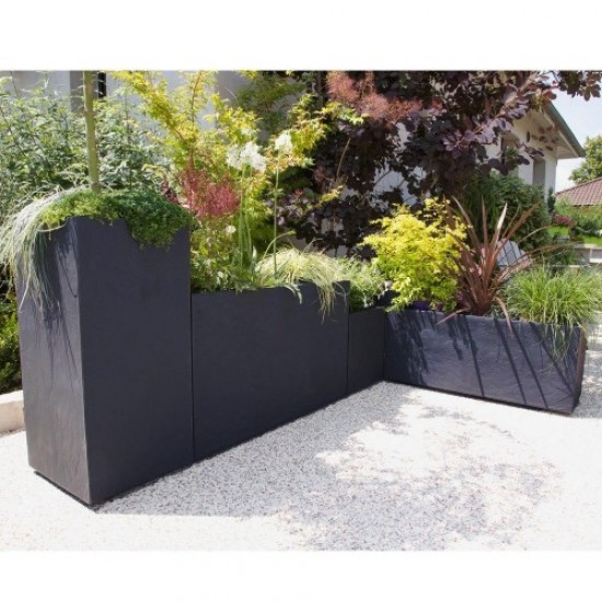 Jardiniera mare dreptunghiulara antracit 99,5x39,5x43,5 cm STONE