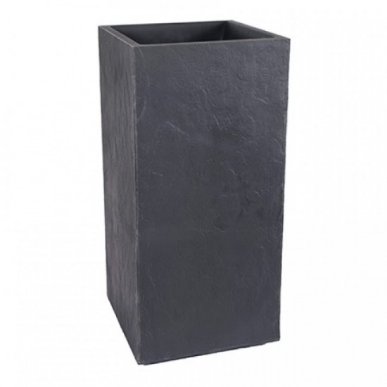 Jardiniera mare patrata inalta antracit 39,5x39,5x80 cm STONE