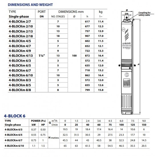 Pompă submersibilă Pedrollo 4BLOCK 6/10