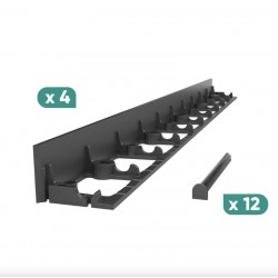 Kit bordură PP pentru pavaj NEGRU, L 1 m, H 58 mm, 4 buc, 12 ancore incluse